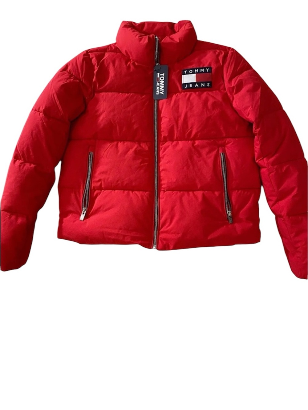 Tommy Hilfiger  Red Puffer Jacket with Logo Patch